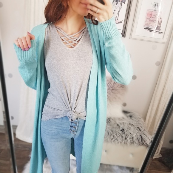 Last1️⃣SKYE Spring Cashmere Long Duster Cardigan - Picture 4 of 8